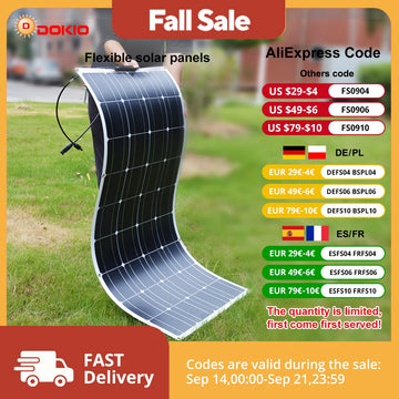 DOKIO 100W–400W Flexible Monocrystalline Solar Panel