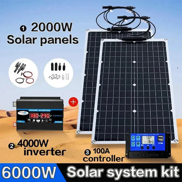 2000W Flexible Solar Panel System with Inverter Kit