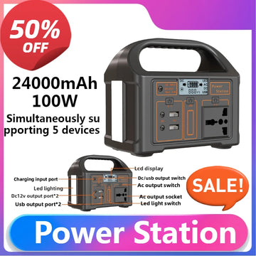 Power Bank 24000mAh 100W Portable Solar Station