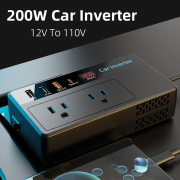 200W Car Power Inverter 12V to 110V