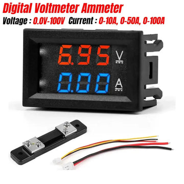 Digital DC Voltmeter Ammeter LED Display