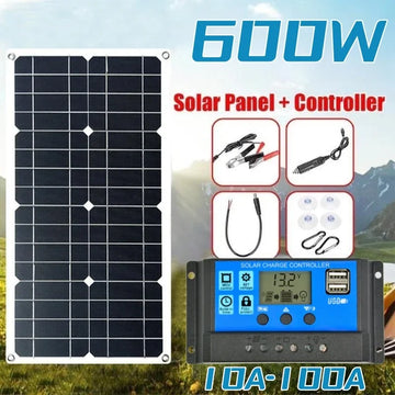 600W 12V Flexible Solar Panel Kit with MPPT