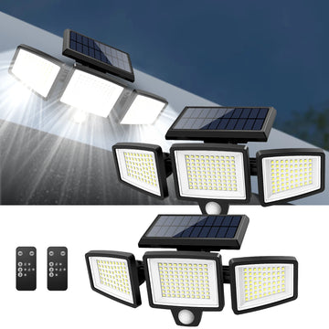 Three-Head Outdoor Solar Motion Sensor Light
