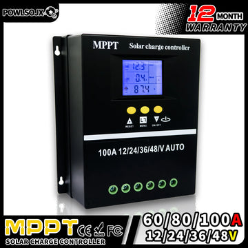 POWLSOJX 100A MPPT Solar Charge Controller LCD