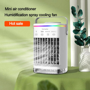 Mini USB Air Cooler Spray Humidifier Fan