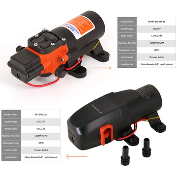 40PSI 12V Marine Diaphragm Water Pump