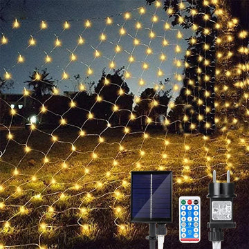 Solar LED Christmas Net Fairy Curtain Lights