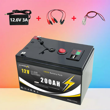 12V 200Ah LiFePO4 Solar Battery with USB
