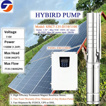Hybrid AC/DC Solar Deep Well Pump