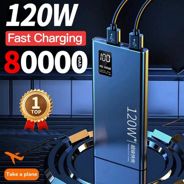 80000mAh 120W High Capacity Portable Power Bank