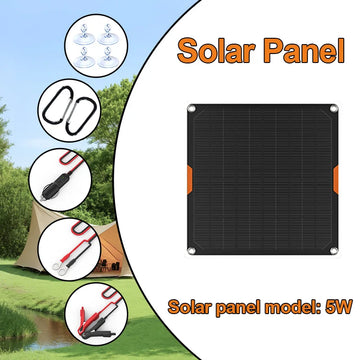 5W 12V Portable Solar Car Battery Charger