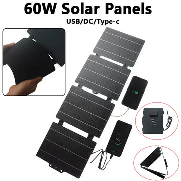 60W Foldable IPX6 Waterproof Portable Solar Charger