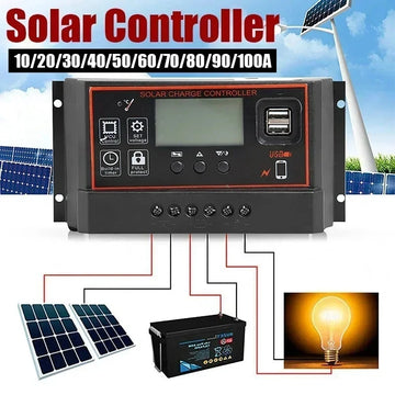 PWM Solar Charge Controller 10A-100A LCD USB