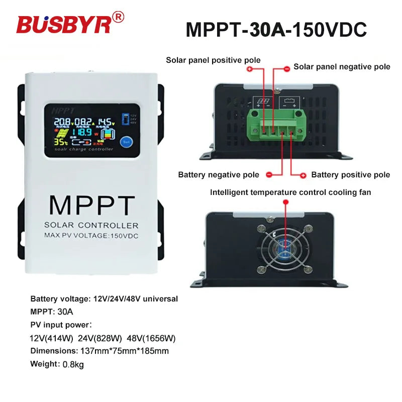 MPPT Solar Charge Controller 12V-96V LCD Touch