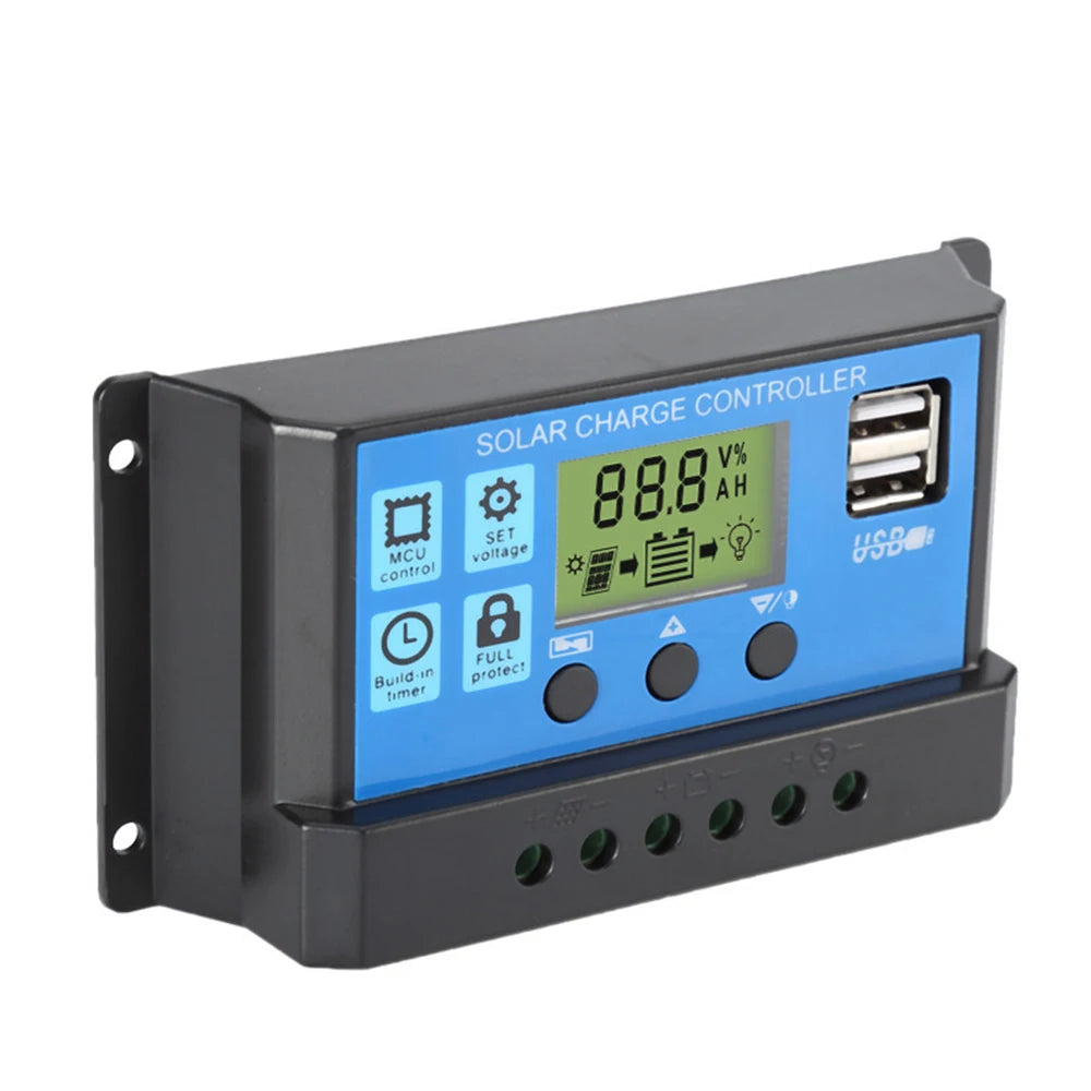 30A PWM Solar Charge Controller 12V/24V LCD