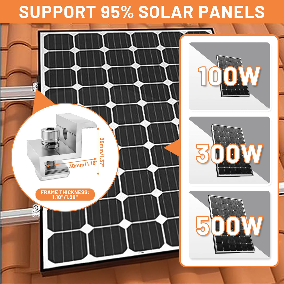 CP-SETUNO Solar Panel Mounting Rail Set