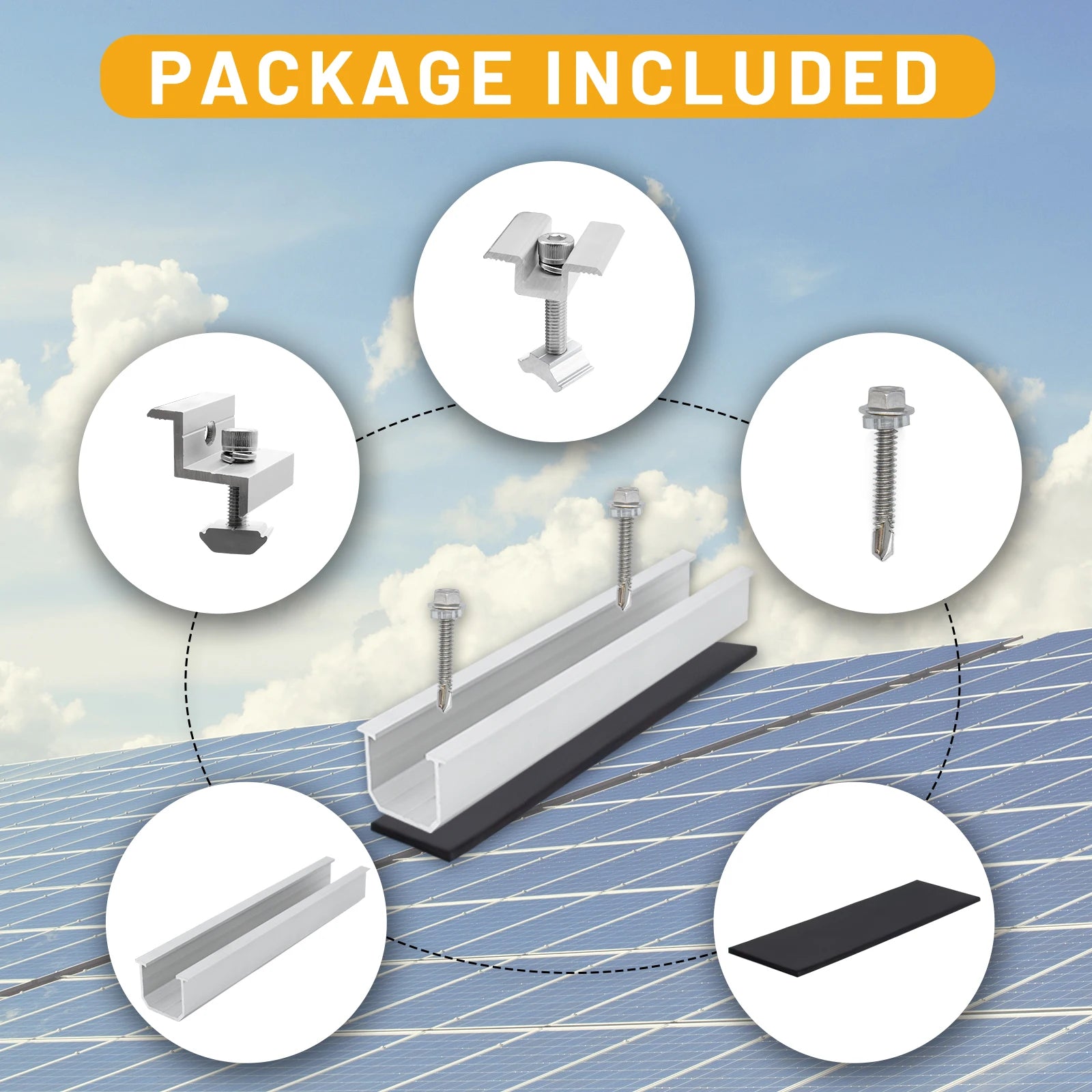 Solar Panel Mounting Bracket Kit 6/10 Pcs