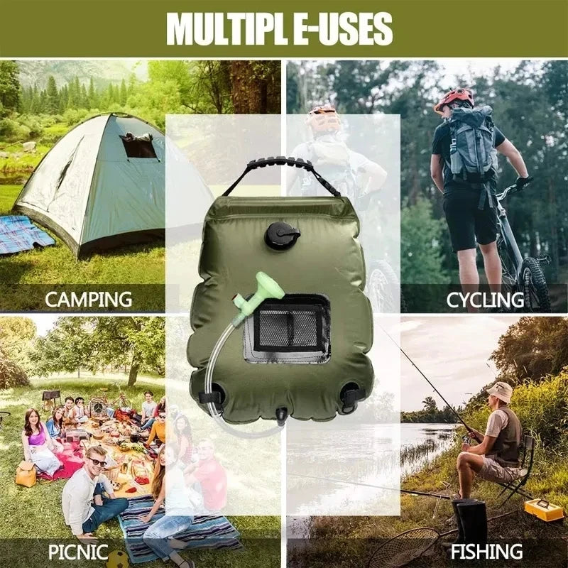 20L Outdoor Solar Camping Shower Bag
