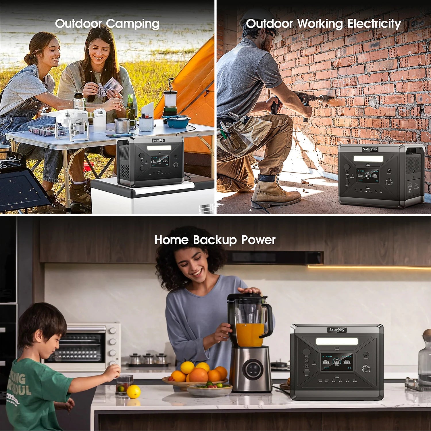 SOLARPLAY Q2501 2160Wh LiFePO4 Portable Solar Generator
