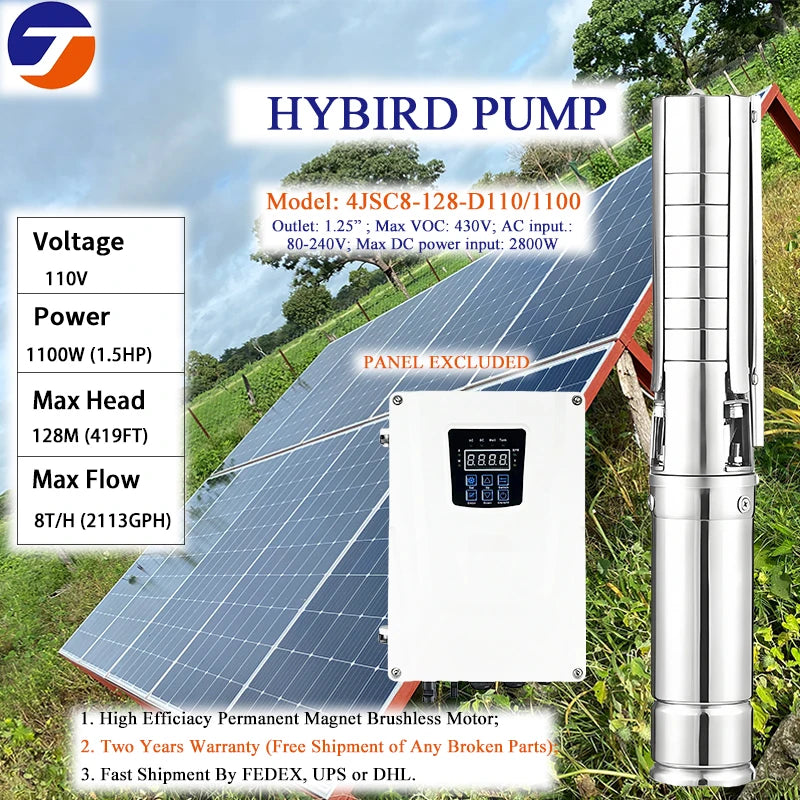 Hybrid AC/DC Solar Deep Well Pump