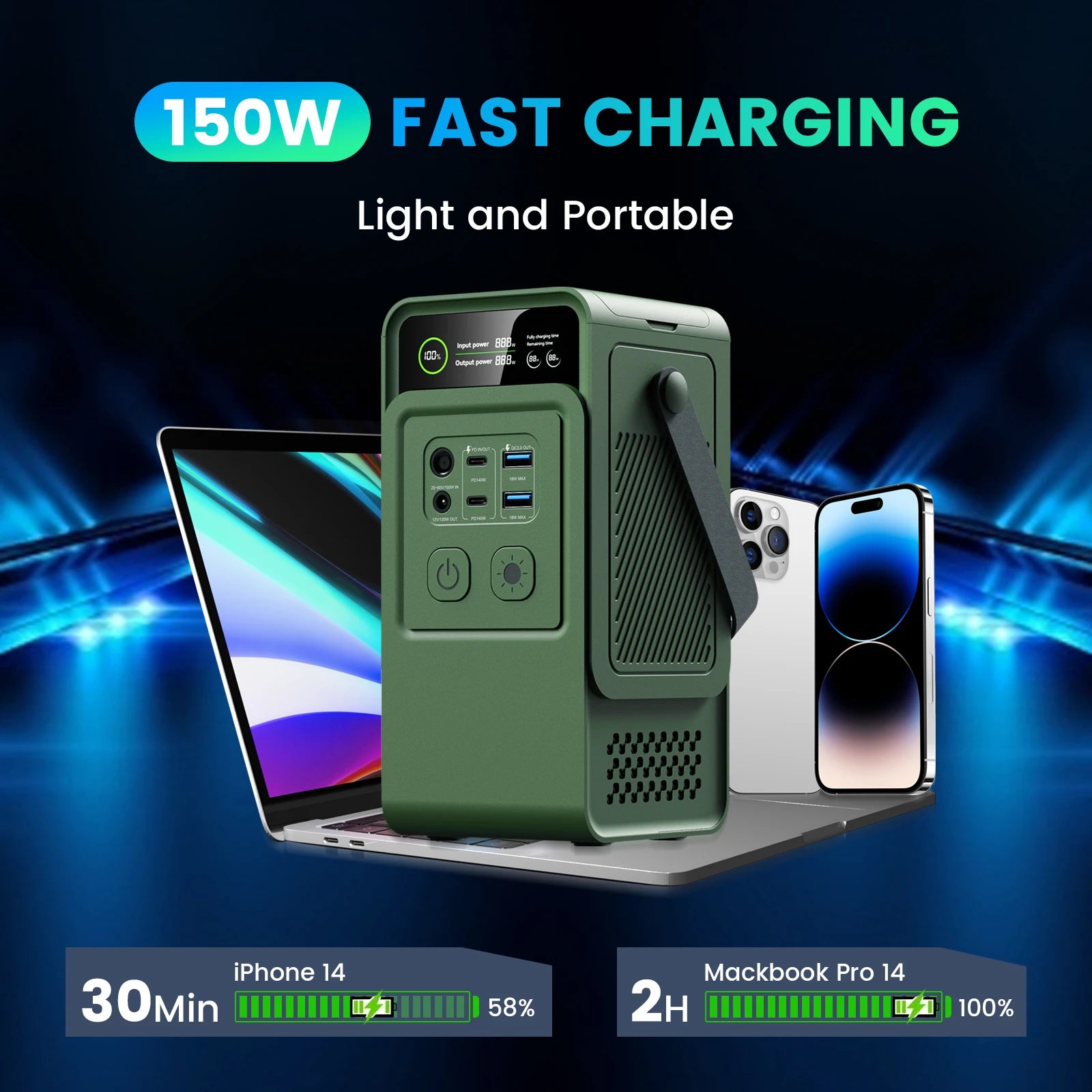 CTOLITY AP200L 192Wh Portable Solar Power Bank