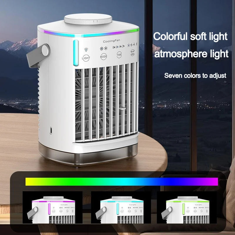 Mini USB Air Cooler Spray Humidifier Fan