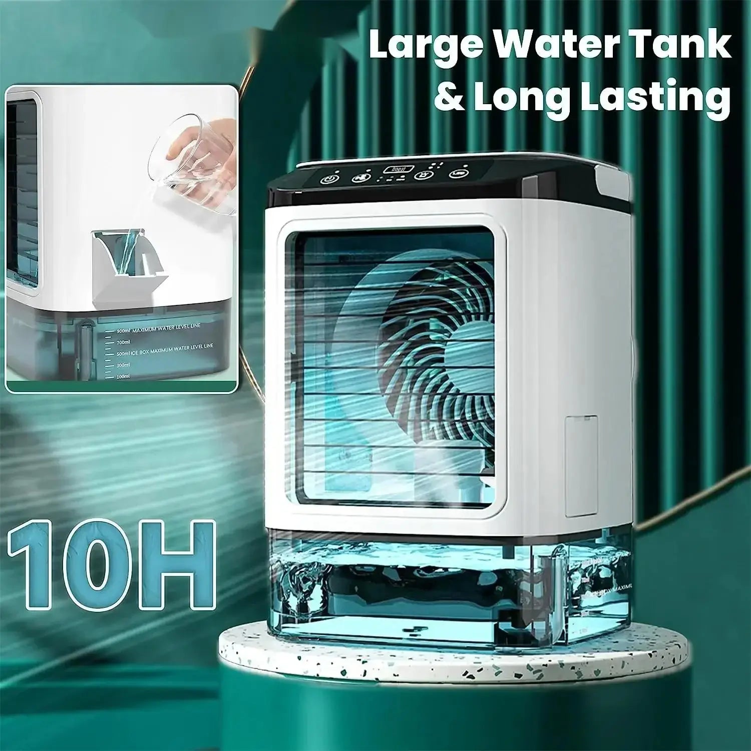 Dual Spray Ultrasonic Portable Air Cooler Fan
