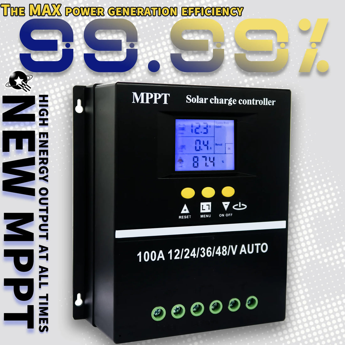 POWLSOJX 100A MPPT Solar Charge Controller LCD