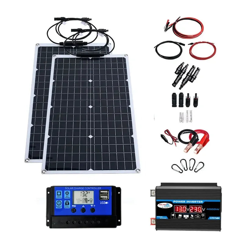 2000W Flexible Solar Panel System with Inverter Kit