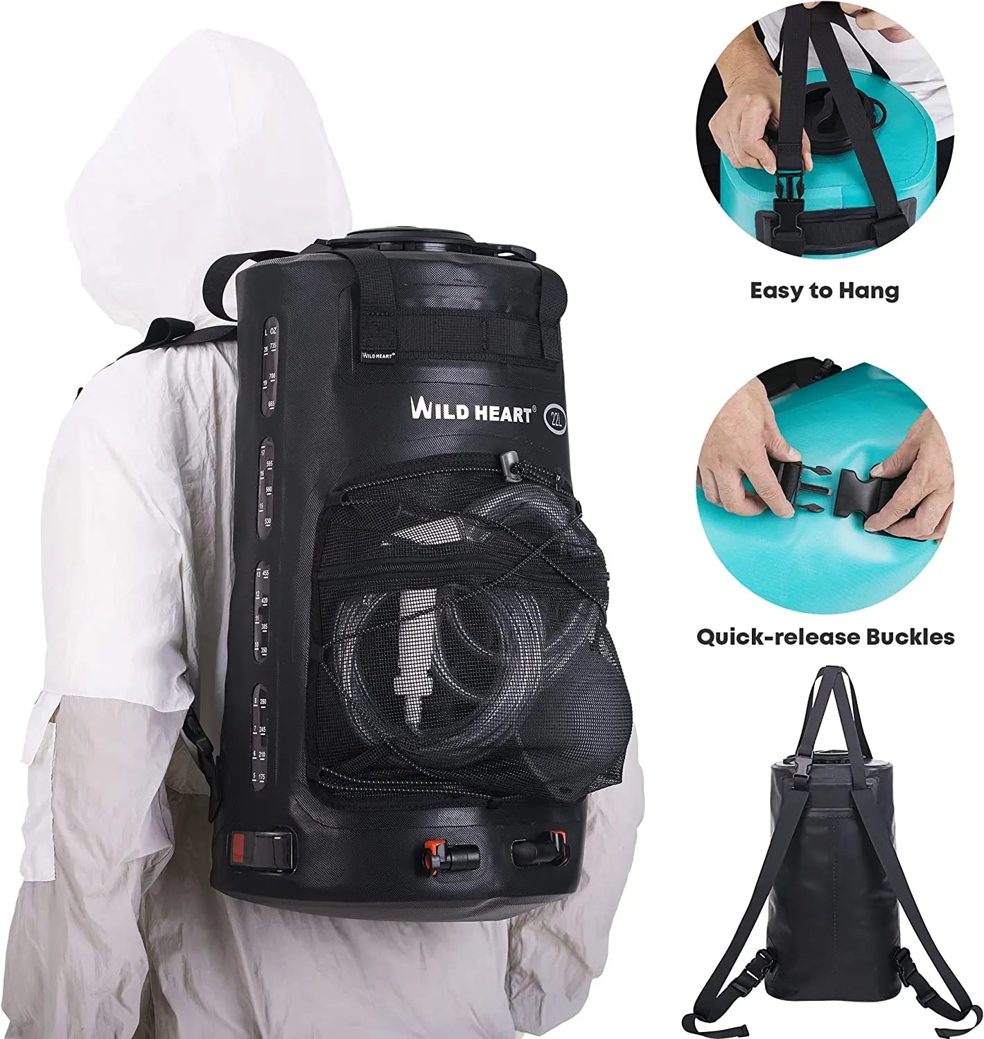 WILD HEART Solar Shower Backpack Pump
