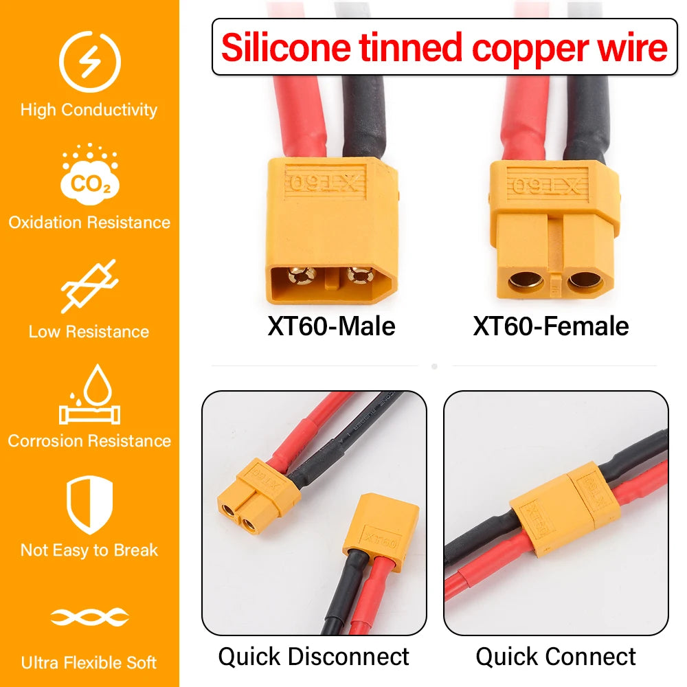 XT60 Male Female Battery Connector Cable