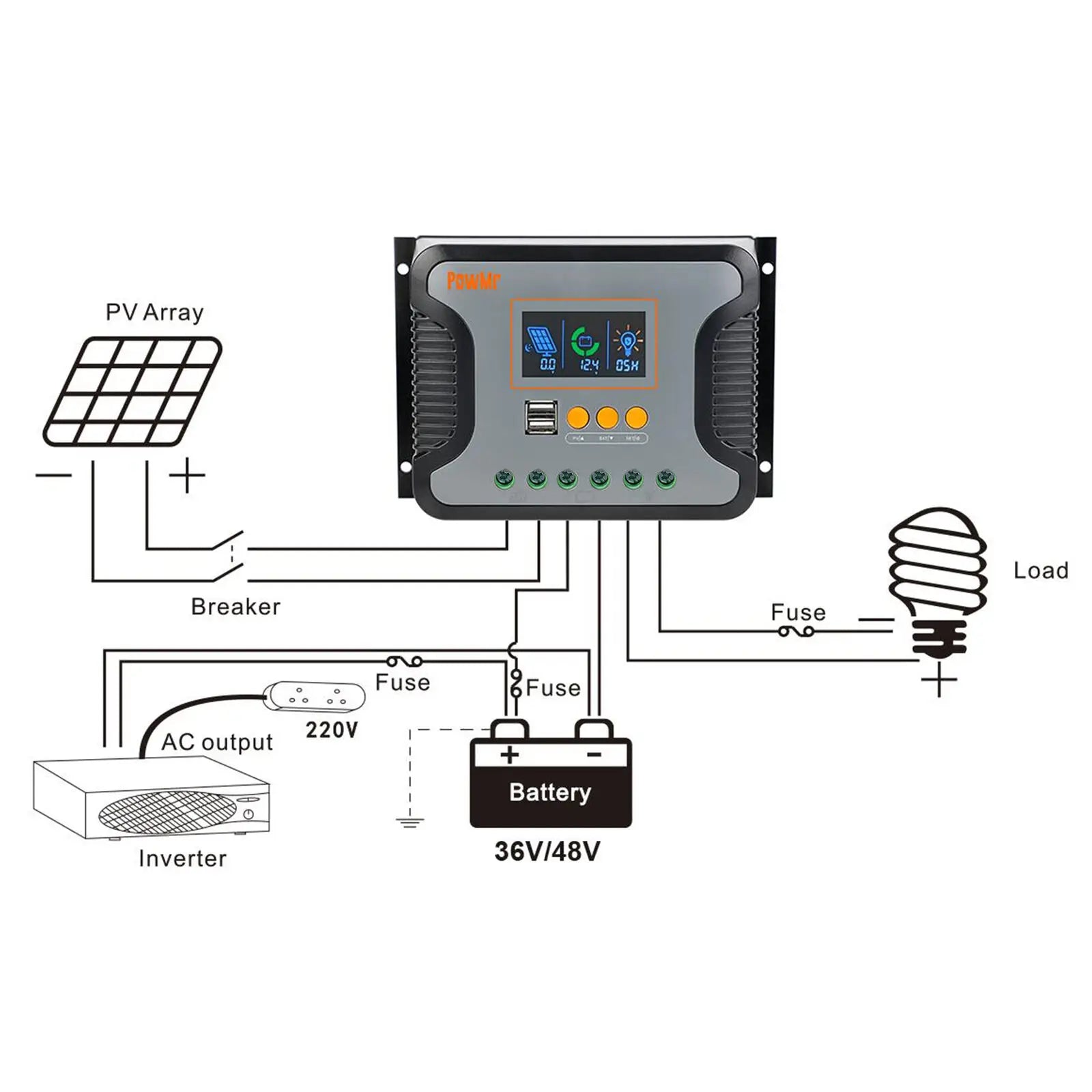 PowMr PWM Solar Charge Controller