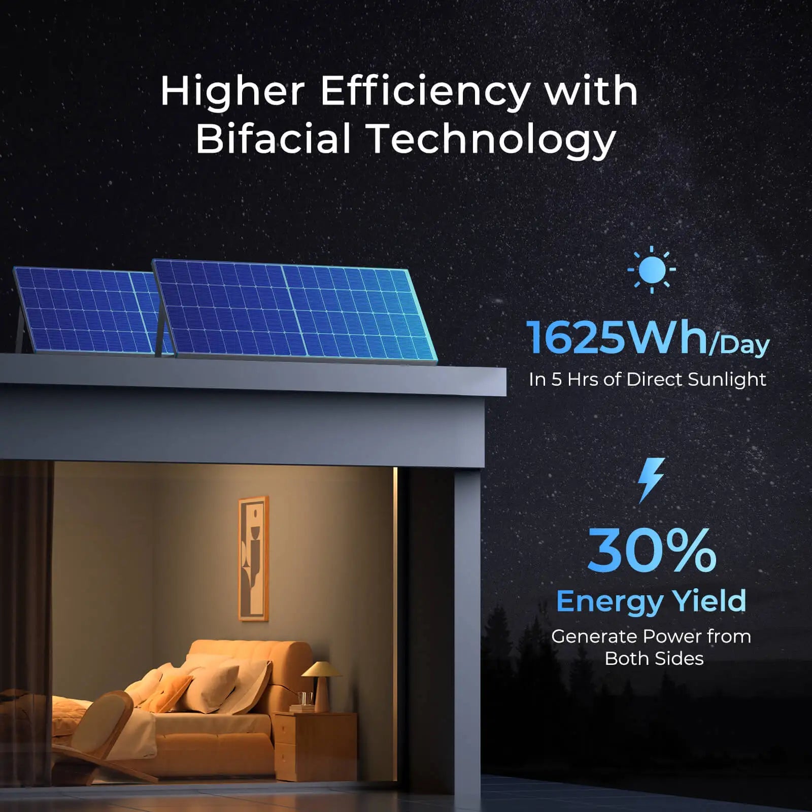 Renogy 250W Bifacial High-Efficiency Solar Panel