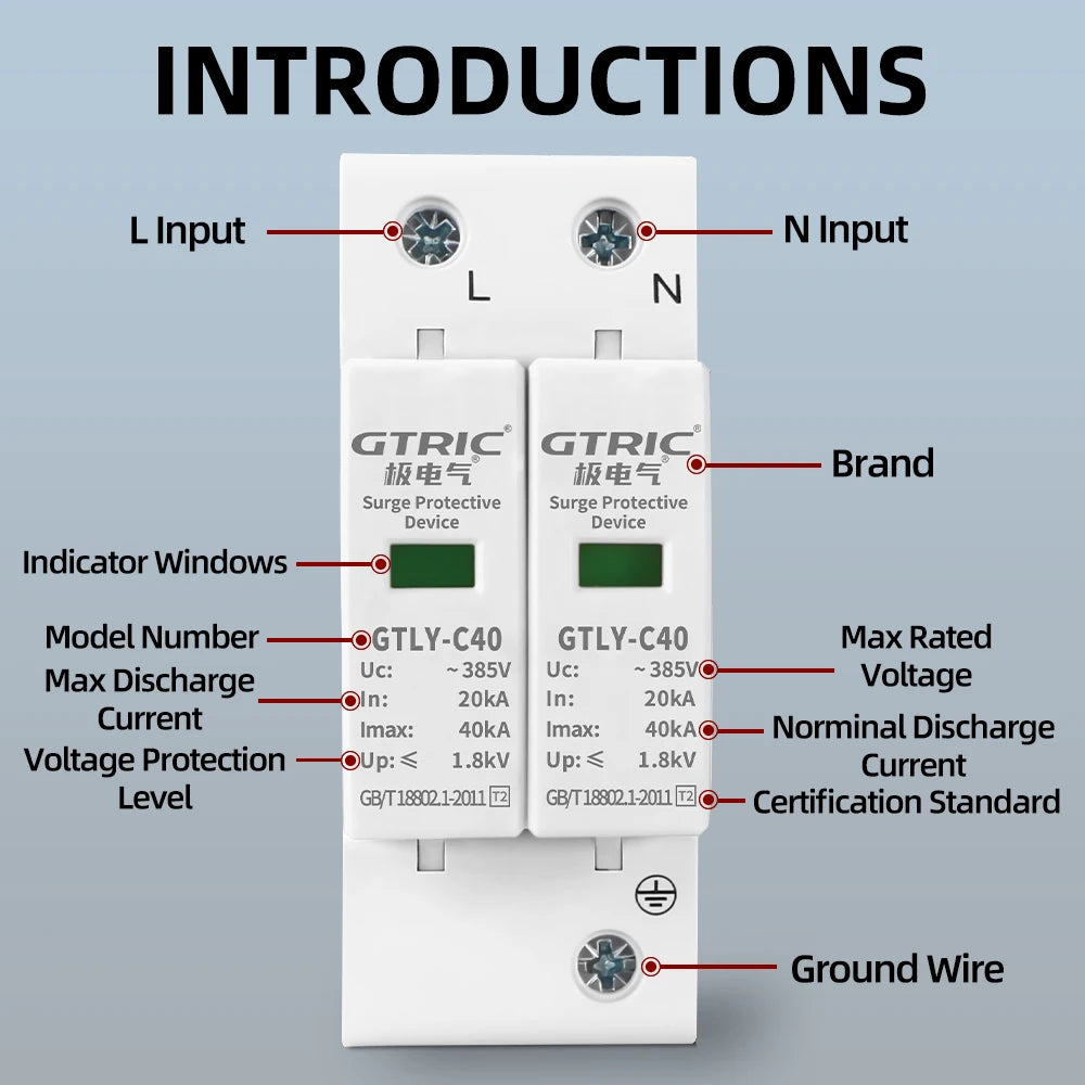 GTRIC AC SPD Lightning Surge Protector