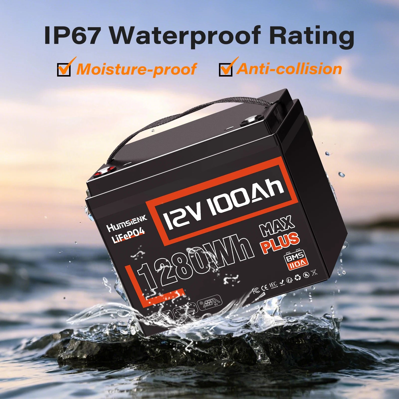 Humsienk 12V 100Ah LiFePO4 Battery Pack