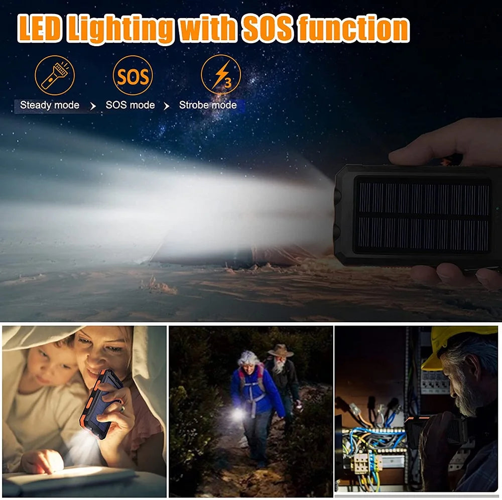 100000mAh Solar Power Bank Portable Charger