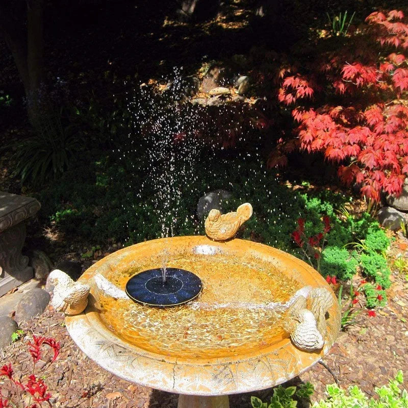 Circular Solar Fountain Outdoor Water Feature
