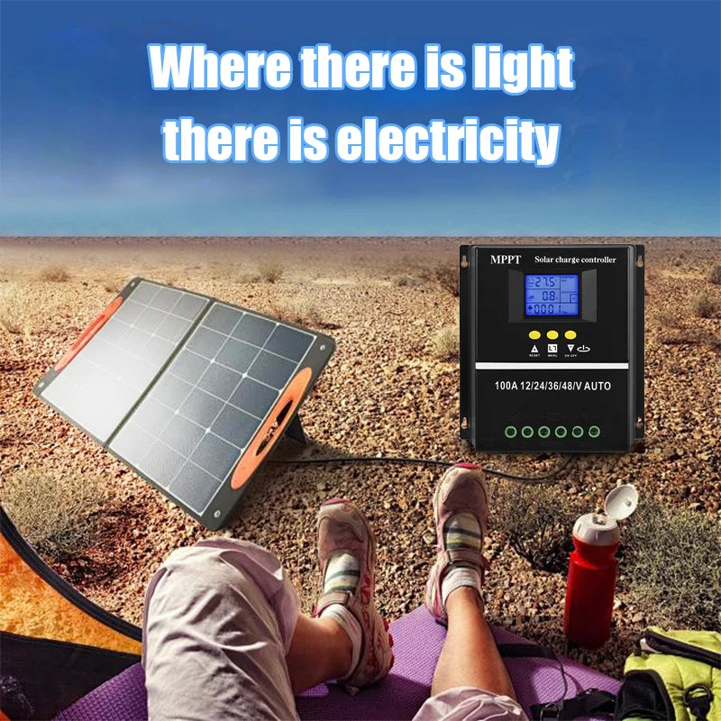2pcs MPPT 100A Solar Charge Controllers LED Display