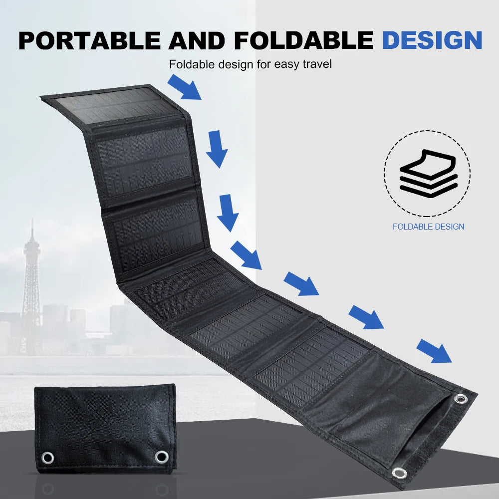 60W Portable Polysilicon Foldable Solar Panel USB