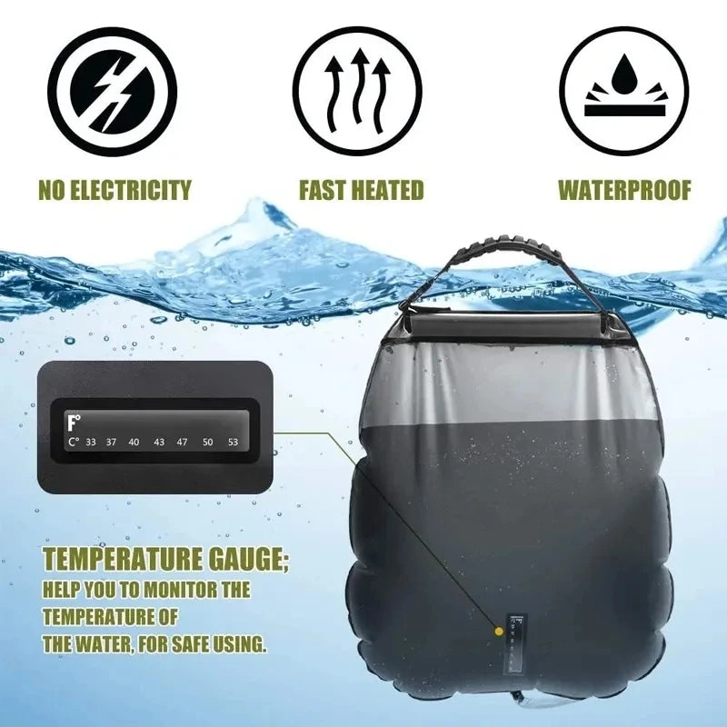 20L Outdoor Solar Camping Shower Bag