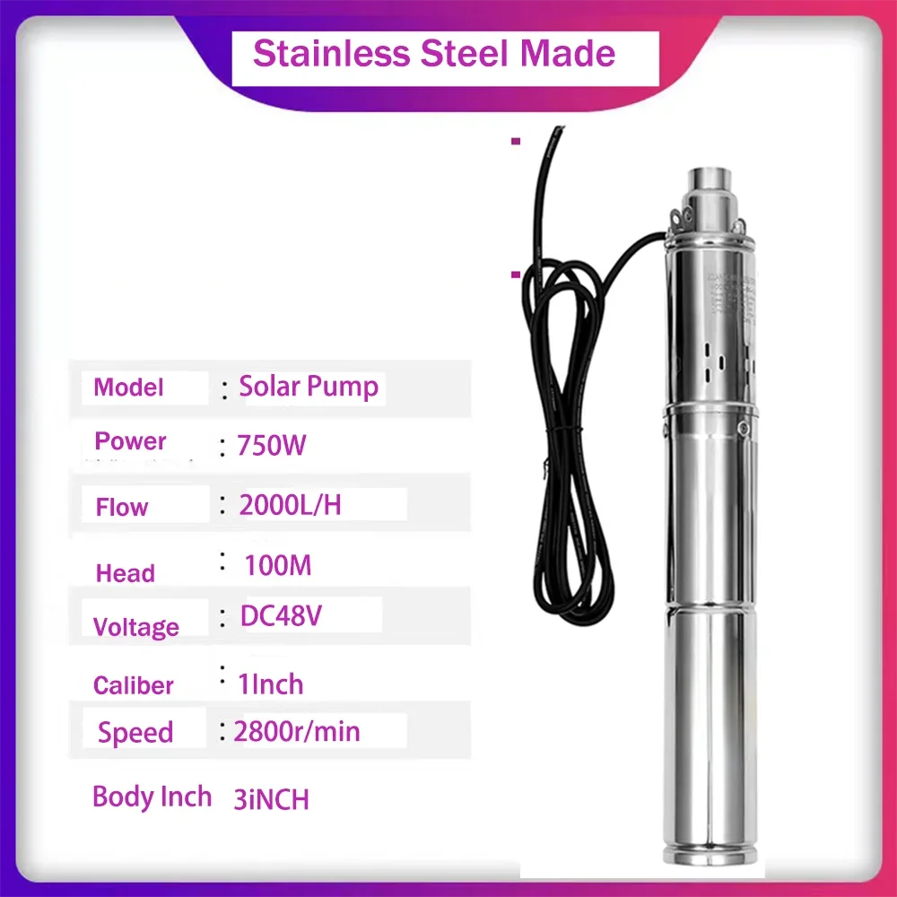 1HP 48V Solar DC Submersible Pump