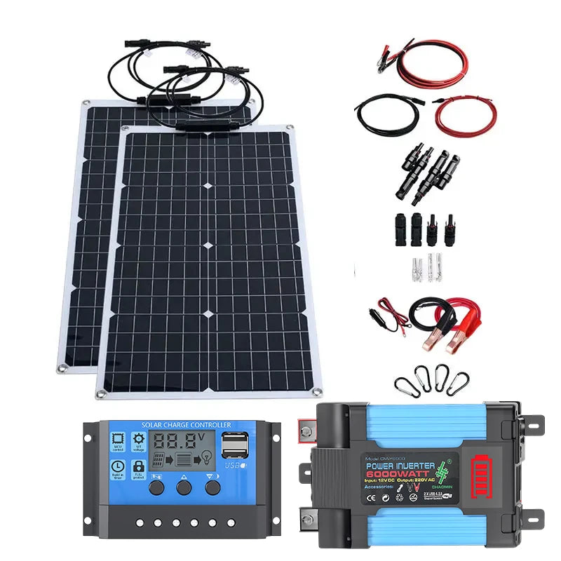 2000W Flexible Solar Panel System with Inverter Kit