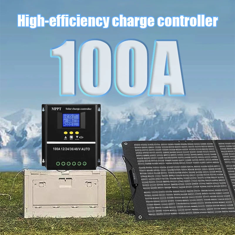 2pcs MPPT 100A Solar Charge Controllers LED Display