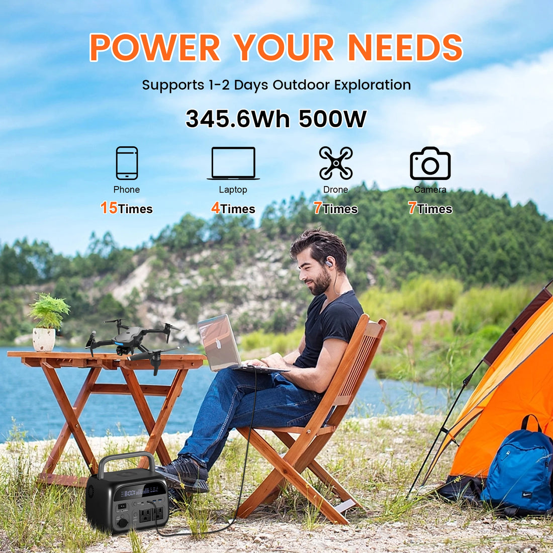 CTOLITY AP400 345Wh 500W Portable Solar Generator
