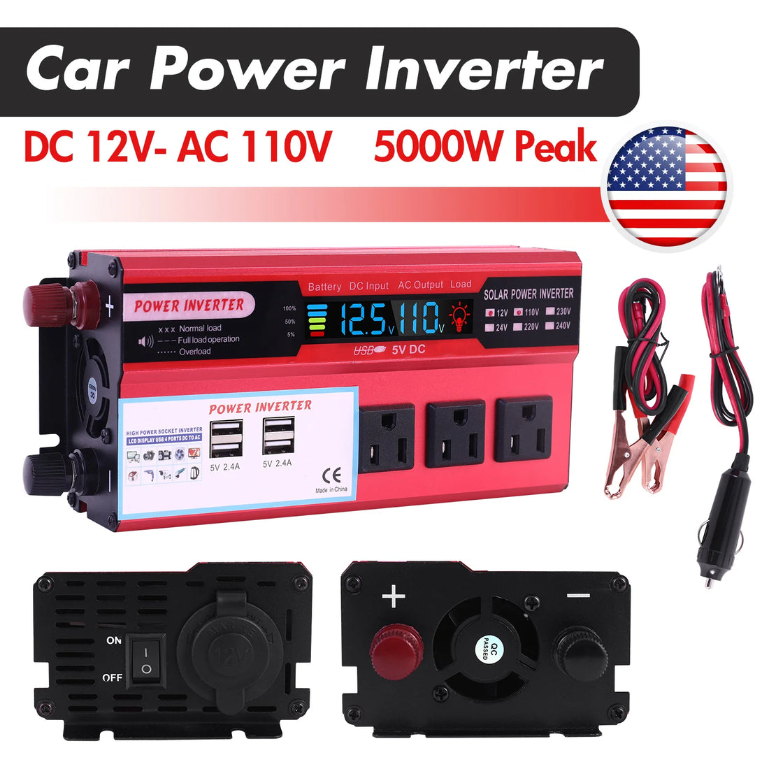 5000W Car Power Inverter with LCD