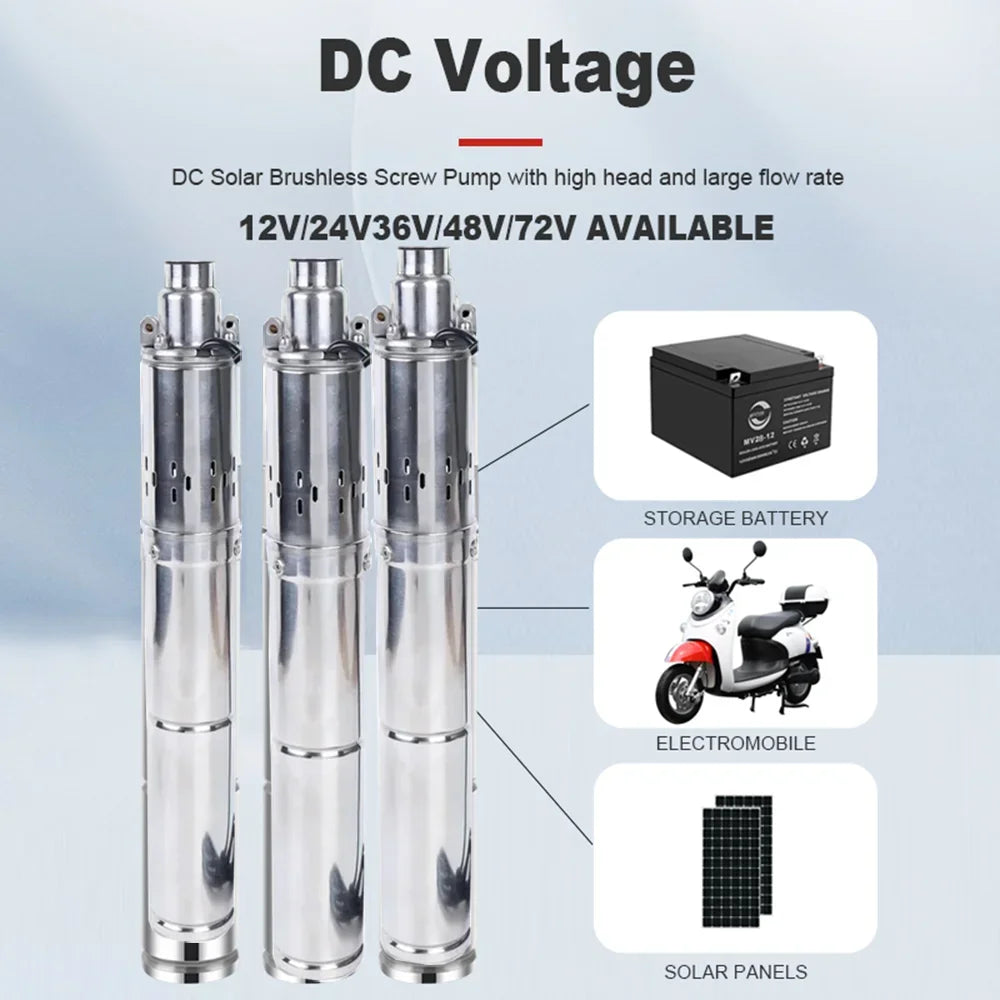1HP 48V Solar DC Submersible Pump