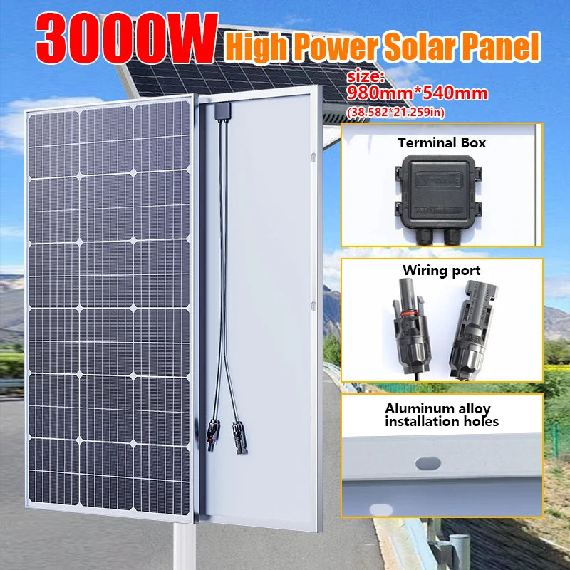 3000W-1000W High Efficiency Rigid Solar Panel
