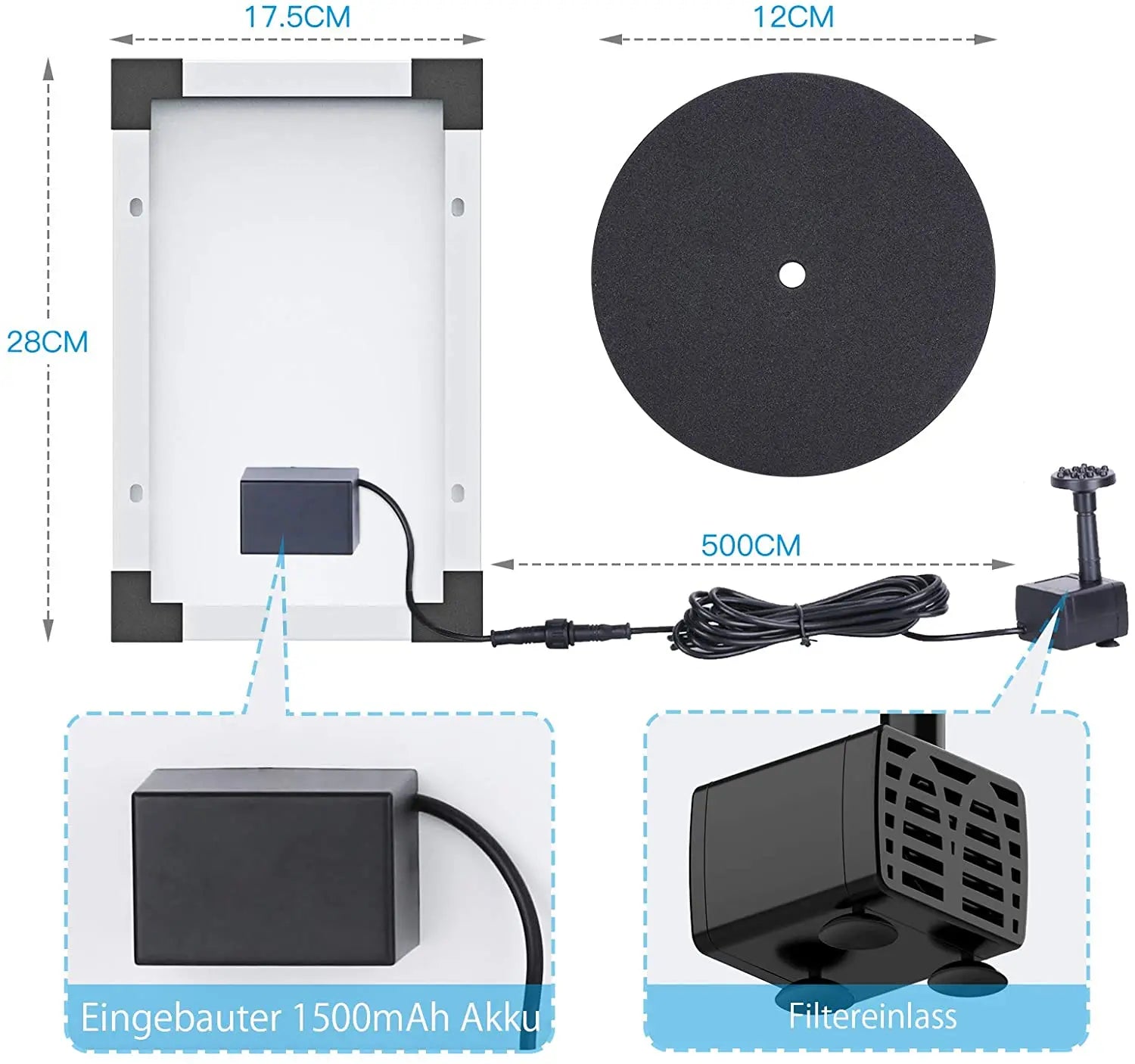 2.5W Solar Powered Oxygenation Pump