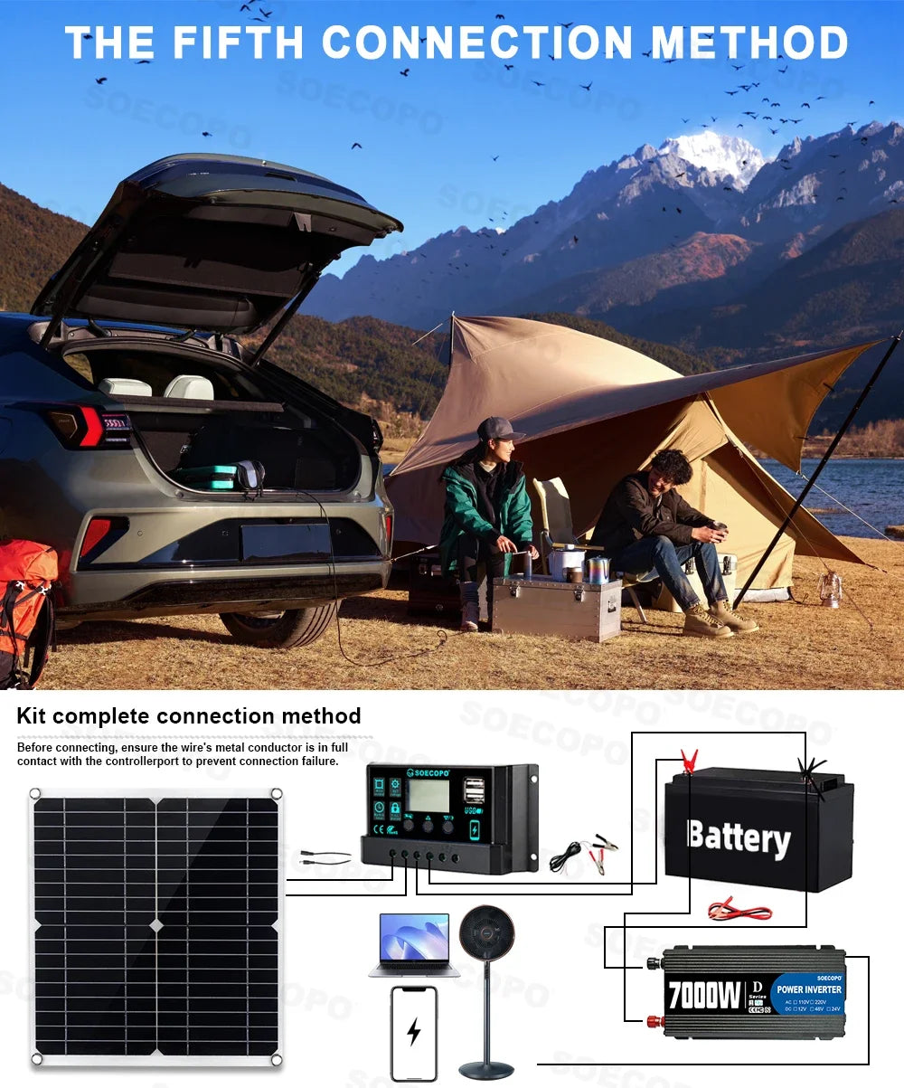 SOECOPO 7000W Solar Power Kit with Inverter
