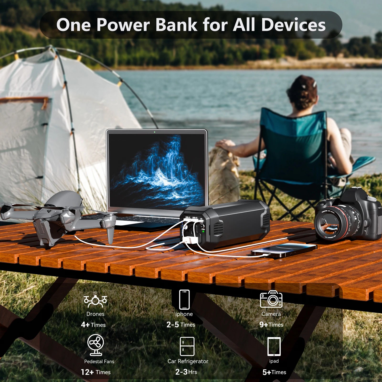 P9 31200mAh Portable Power Bank with AC/USB